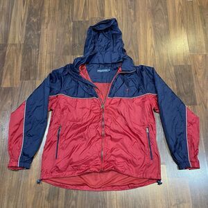 Vintage PGA Tour‎ Golfing Windbreaker In Navy Blue Red Golf Jacket Hidden Hood